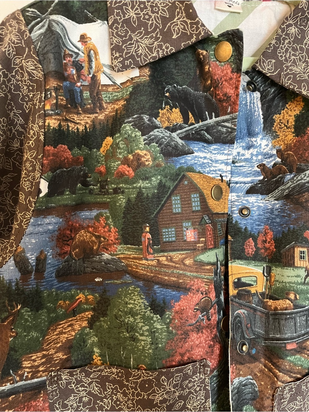 Wilderness Print Chore Coat Kids Camping Fishing